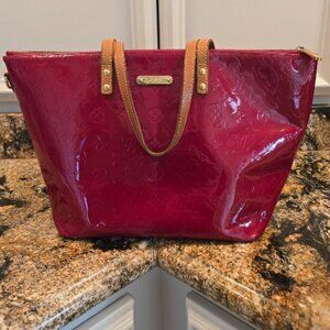 Louis Vuitton red vernis Bellevue GM tote